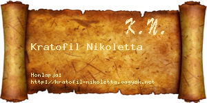 Kratofil Nikoletta névjegykártya