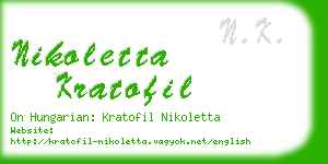 nikoletta kratofil business card